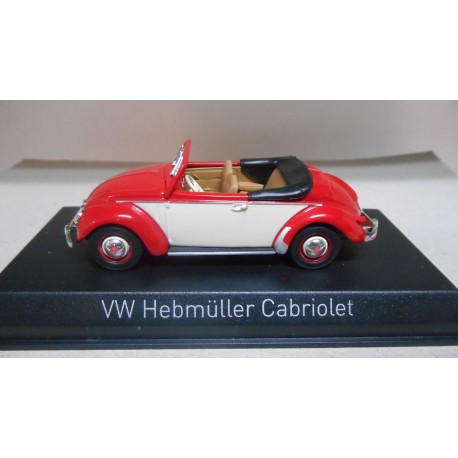 VOLKSWAGEN BEETLE/KAFER/COX HEBMULLER 1949 RED & CREAM CABRIOLET 1:43 NOREV