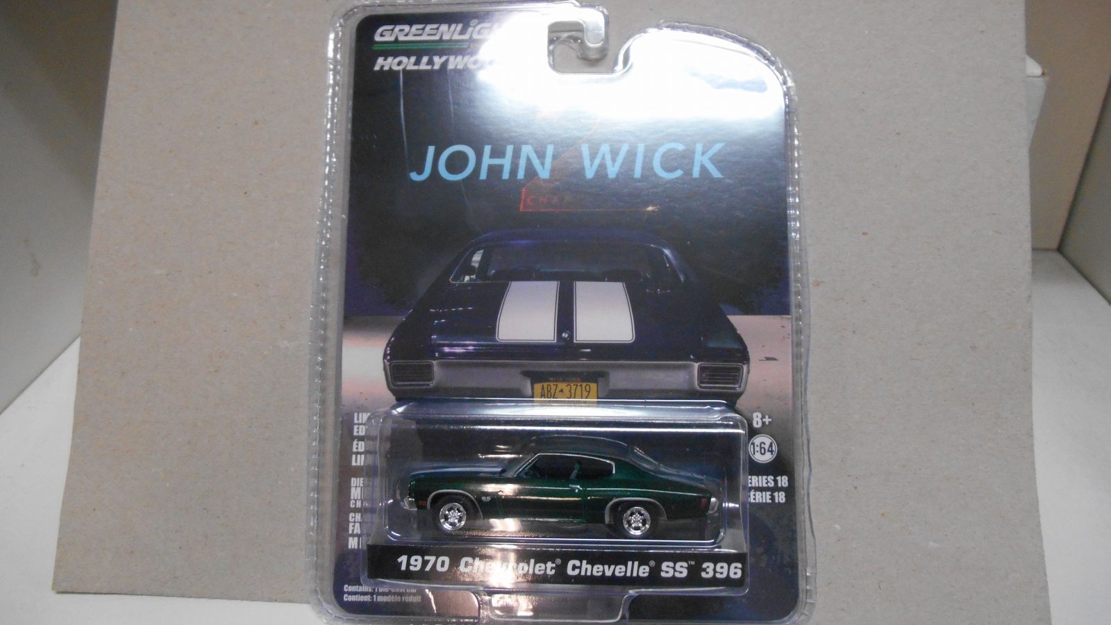 GREENLIGHT 1/64 CHEVROLET Chevelle SS 396 1970 John Wick 2 Diecast Model Car EUR 31,70 - FR