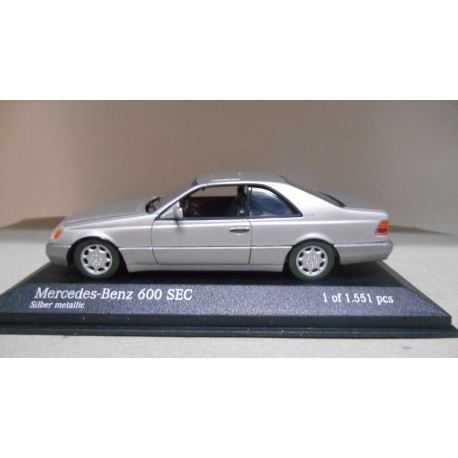 MERCEDES-BENZ C140 600 SEC COUPE SILVER 1:43 MINICHAMPS