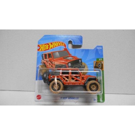 JEEP WRANGLER 2017 ORANGE 3/5 MUD STUDS 1:64 HOT WHEELS