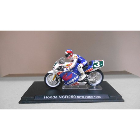 HONDA NSR 250 + FIGURA SITO PONS 1988 MOTO/BIKE 1:24 ALTAYA IXO