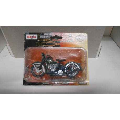 HARLEY-DAVIDSON EL KNUCKLEHEAD 1936 1:18 MAISTO USADO/BLISTER ABIERTO