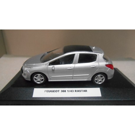 PEUGEOT 308 5P SILVER 1:43 RASTAR CAJA NO ORIGINAL