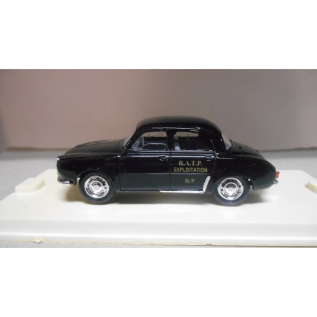 RENAULT DAUPHINE 1961 NOIR/BLACK RATP EXPLOITATION R9 1:43 VEREM