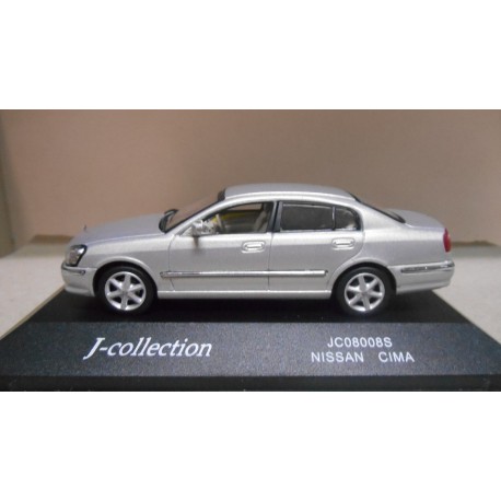 NISSAN CIMA 450 XV CHAMPAGNE SILVER 1:43 J-COLLECTION URNA RAJADA/V FOTO
