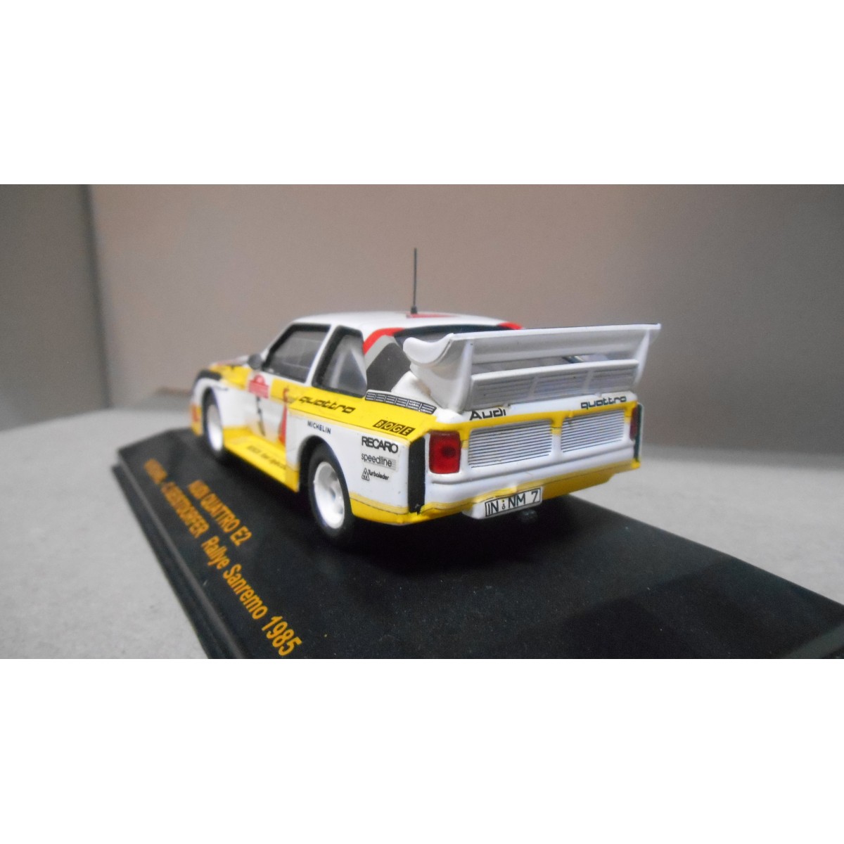 Altaya 1/18 Audi Quattro S1 E2 - Rallye San Remo 1985 - Vainqueur - Très Bon état