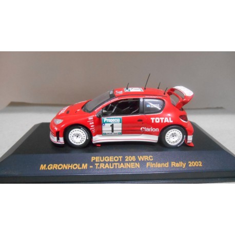 PEUGEOT 206 WRC RALLY FINLAND 2002 GRONHOLM 1:43 ALTAYA IXO RALLY CAR