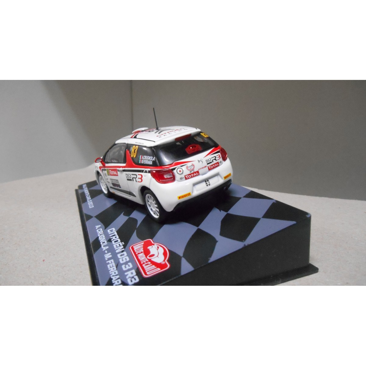 Miniature Voiture Citroën DS3 Bouffier - Rallye Monte Carlo 2013 - Format Horloge 20x30cm