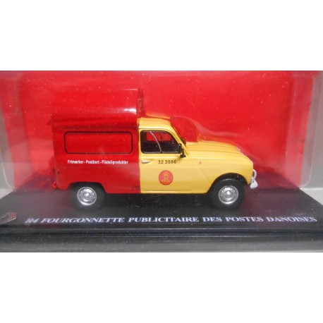 RENAULT 4 FOURGONNETTE POSTE DANOISE 1:43 4L COLLECTION HACHETTE IXO