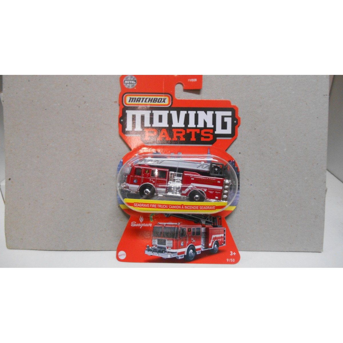 MOVING PARTS SEAGRAVE FIRE/POMPIERS/BOMBEROS CAMION/TRUCK 164 MATCHBOX