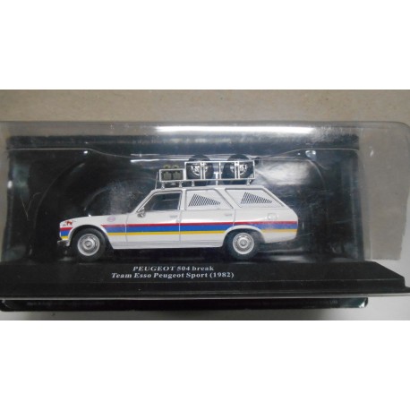 PEUGEOT 504 BREAK 1982 TEAM ESSO ASSISTANCE RALLY 1:43 ALTAYA IXO