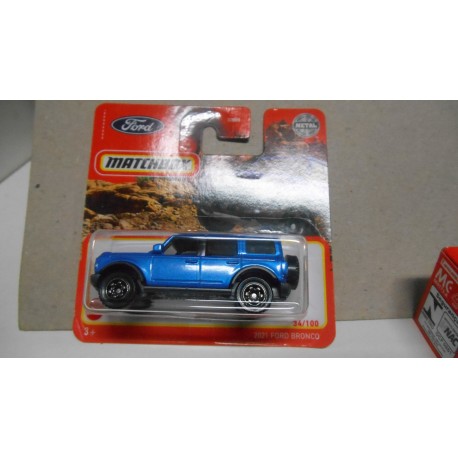 FORD BRONCO 2021 BLUE ESCOGER/CHOOSE/CHOISIR 1:64 MATCHBOX