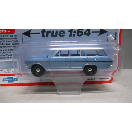 CHEVROLET NOVA II 400 WAGON 1963 CARTON RED 1:64 AUTO WORLD