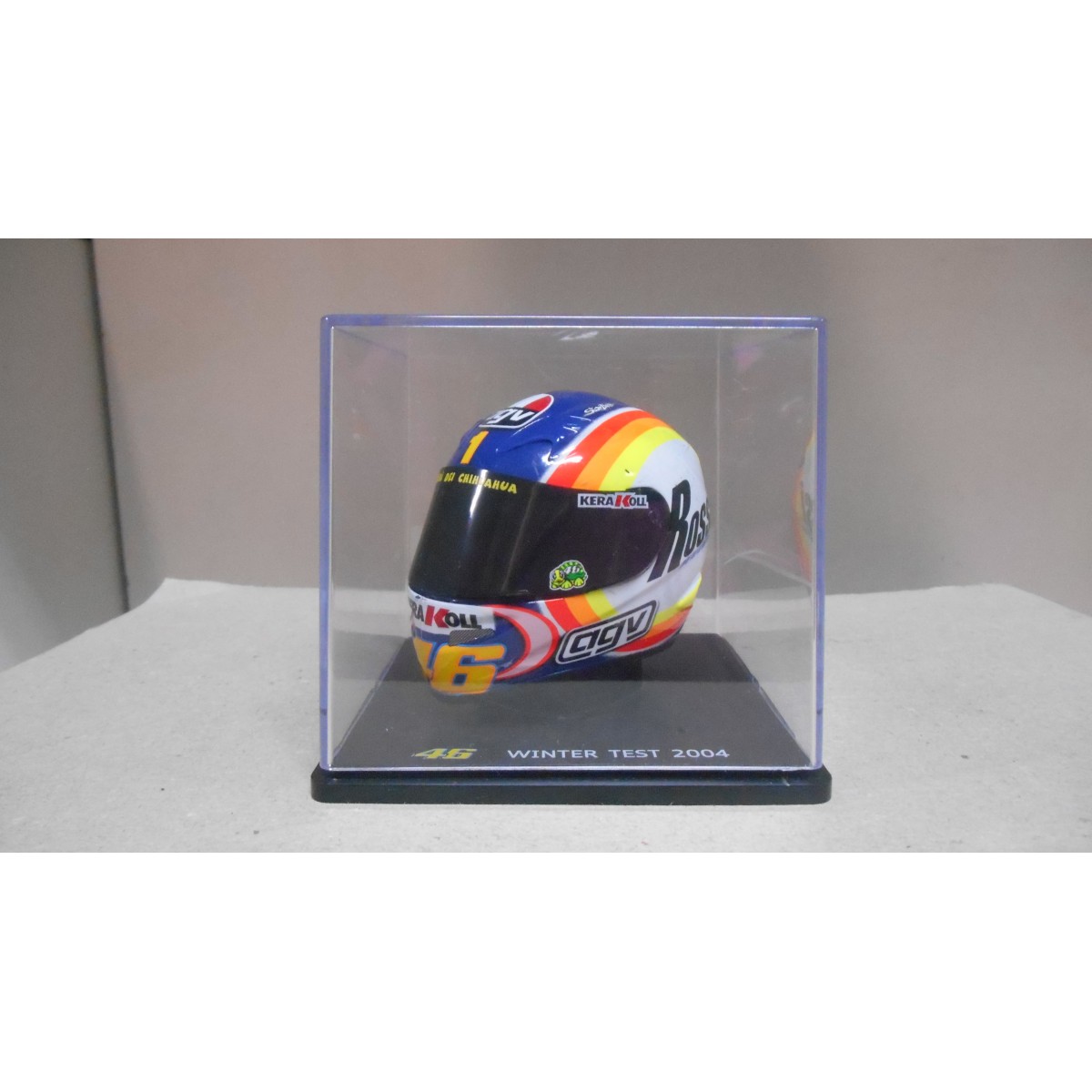 Casque MotoGP Miniature Valentino Rossi 46 – Saison 2004, Altaya, Jaune