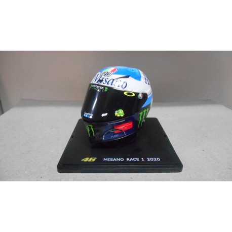 CASCO/HELMET V.ROSSI MISANO R1 2020 MOTO/BIKE 1:5 SPARK ALTAYA DEFECTUOSO/NO URNA