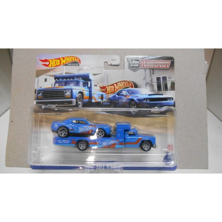 DODGE CHALLENGER SRT DEMON 2018 + RETRO RIG TEAM TRANSPORT 30 1:64 HOT WHEELS