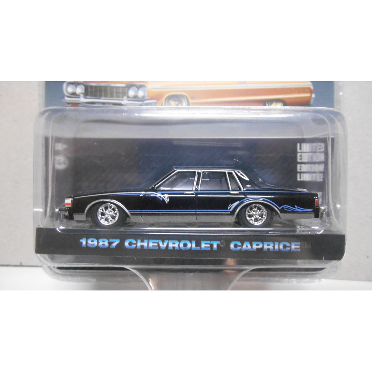 GreenLight 1/64 Chevrolet Caprice 1989 California Lowriders – Rosso Personalizzato, Nuovo