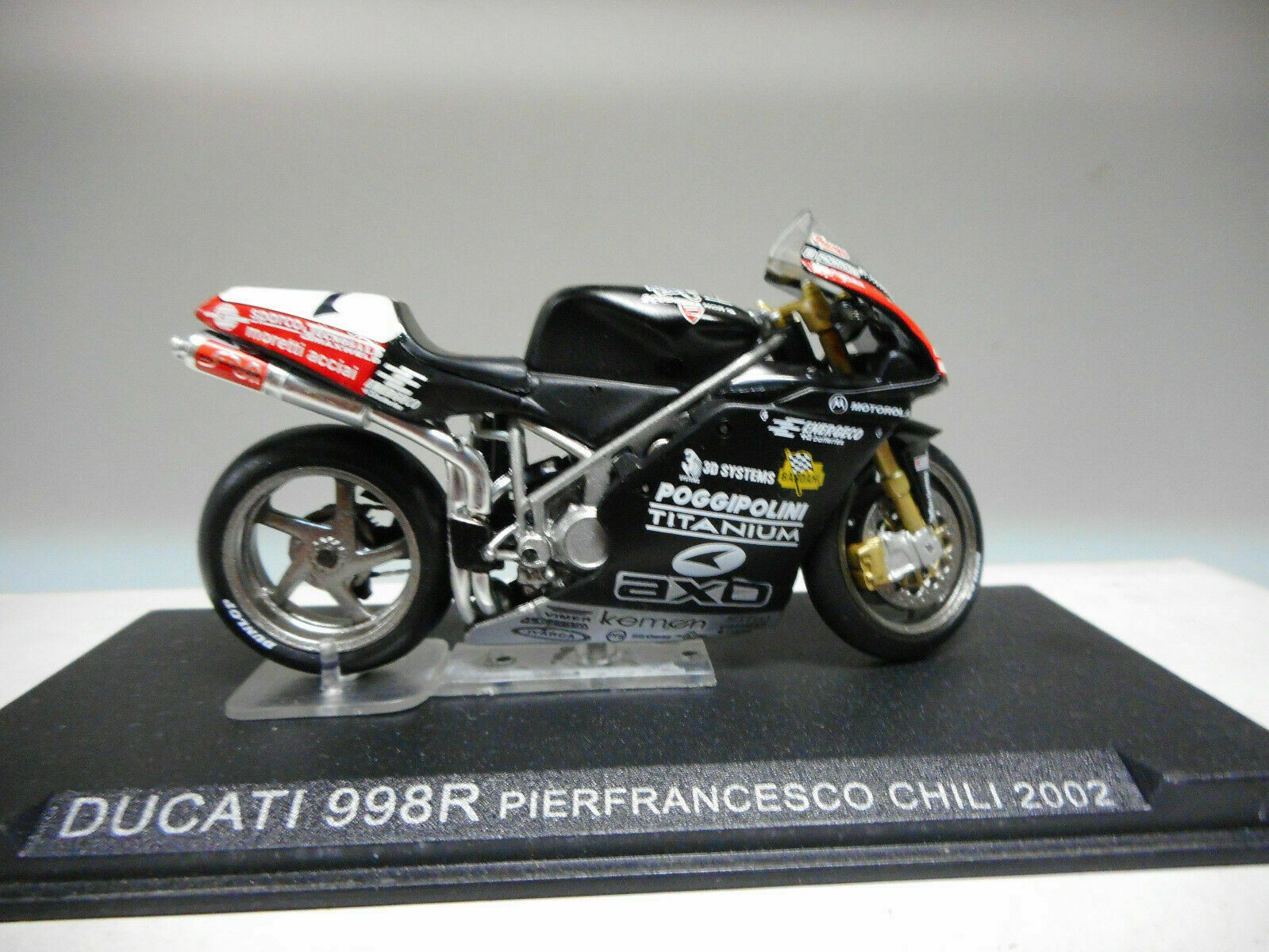 MOTORCYCLE MODEL DEAGOSTINI 1:24 DUCATI 998R PIERFRANCESCO CHILI 2002 