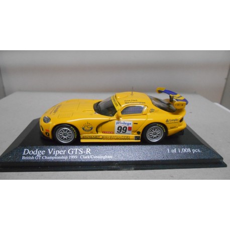 DODGE VIPER GTS-R BRITISH GT 1999 CLARK/CUNNINGHAM 1:43 MINICHAMPS URNA RAJADA