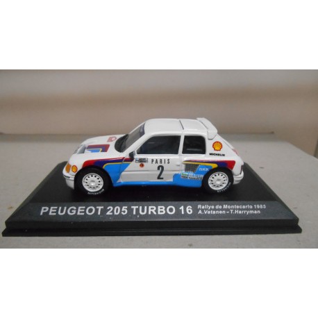 PEUGEOT 205 TURBO 16 WIN RALLY MONTE CARLO 1985 A.VATANEN 1:43 ALTAYA IXO