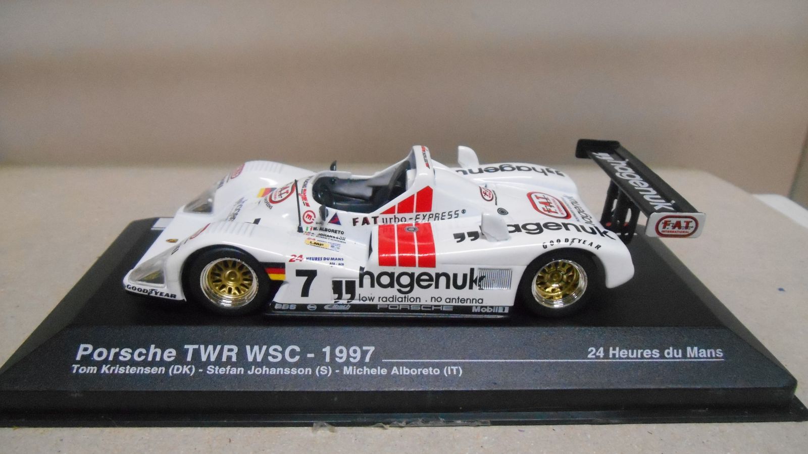 Miniature Porsche TWR WSC Mans 1997 – Altaya Ixo N°8, Pilotes Johansson & Alboreto