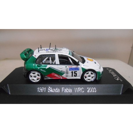 SKODA FABIA WRC RALLY FRANCE 2003 GARDEMEISTER 1:43 SOLIDO 1591 URNA MAL