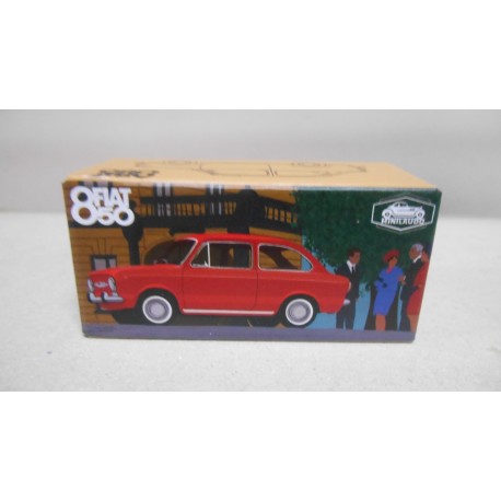 FIAT 850 ROJO/AMARANTH (INTERIOR ROJO/RED) STYLE VINTAGE N1C 1:64 MINILAUDO