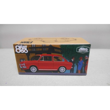 FIAT 850 AZUL OSCURO (INTERIOR MARRON/BROWN) STYLE VINTAGE N1L 1:64 MINILAUDO