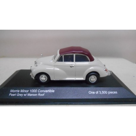 MORRIS MINOR 1000 CONVERTIBLE PEARL GREY & MAROON ROOF 1:43 CORGI VA07102