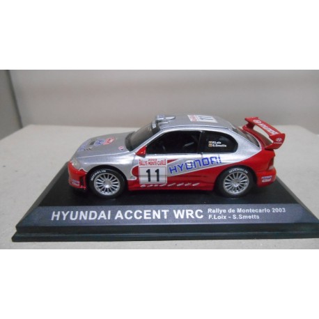 HYUNDAI ACCENT WRC RALLY MONTE CARLO 2003 F.LOIX 1:43 ALTAYA IXO DEFECT/NO ANTENA