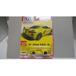 CHEVROLET CORVETTE C8 2020 YELLOW 1:64 AUTO WORLD