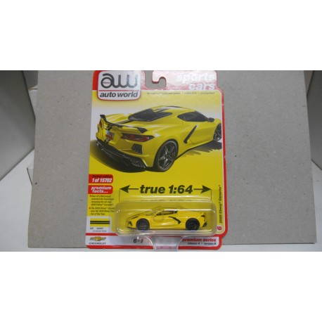 CHEVROLET CORVETTE C8 2020 YELLOW 1:64 AUTO WORLD