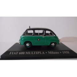 FIAT 600 MULTIPLA 1958 TAXI MILANO ITALIA 1:43 ALTAYA IXO HARD BOX