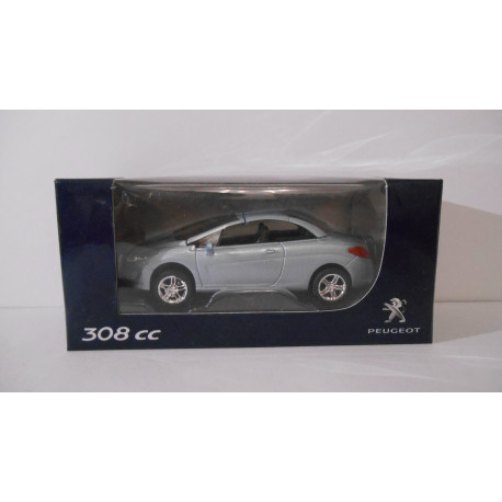 PEUGEOT 308 CC BLACK BLUE/SILVER DEALER NOREV 3 INCHES (7,5cm) 1:64 APX