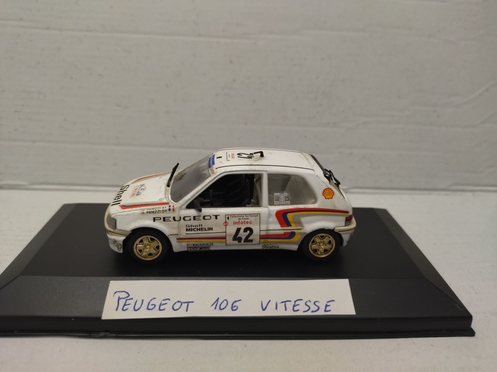 PEUGEOT 106 XSi RALLY TOUR CORSE 1993 PANNIZZI CAJA NO ORIGINAL