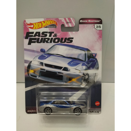 NISSAN SKYLINE GT-R BCNR33 FAST & FURIOUS 3/5 QUIC SHIFTERS 1:64 HOT WHEELS PREMIUM