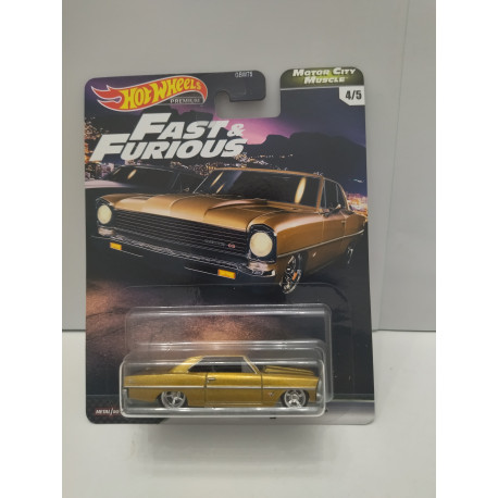CHEVROLET NOVA 1966 FAST & FURIOUS 4/5 MOTOR CITY 1:64 HOT WHEELS PREMIUM
