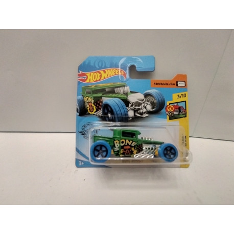 BONE SHAKER GREEN 3/10 ART CARS 1:64 HOT WHEELS