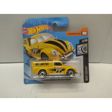 VOLKSWAGEN KAFER PICKUP 1949 YELLOW MOONEYES 2/10 ROD SQUAD 1:64 HOT WHEELS