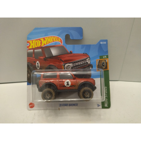 FORD BRONCO 2021 n1 RED 1/5 MUD STUDS 1:64 HOT WHEELS