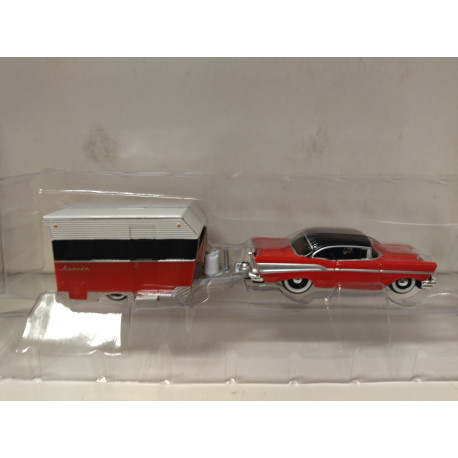 CHEVROLET BEL AIR 1957 + ALAMEDA TRAILER DESIGN TOWN & GO 1:64 MAISTO