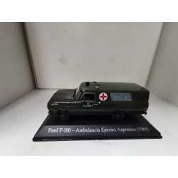 FORD F-100 1969 AMBULANCIA EJERCITO ARGENTINA 1:43 SALVAT IXO HARD BOX