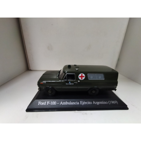 FORD F-100 AMBULANCIA EJERCITO ARGENTINA 1969 SERVICIOS 1:43 SALVAT IXO